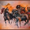 twilighting-horses-Painting