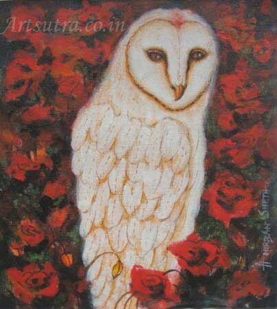 Lakshmi-Owl-Painting